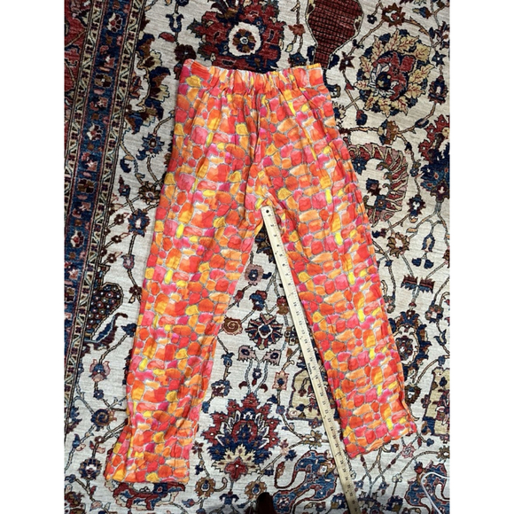 Women’s Heimstone Orange Geometric Patterned Boho Lounge Pants Size Small